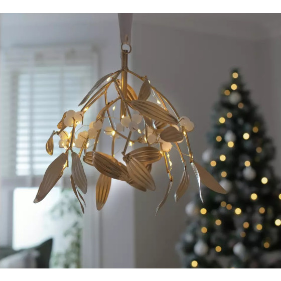 Home Light Up Metallic Mistletoe Christmas Decoration