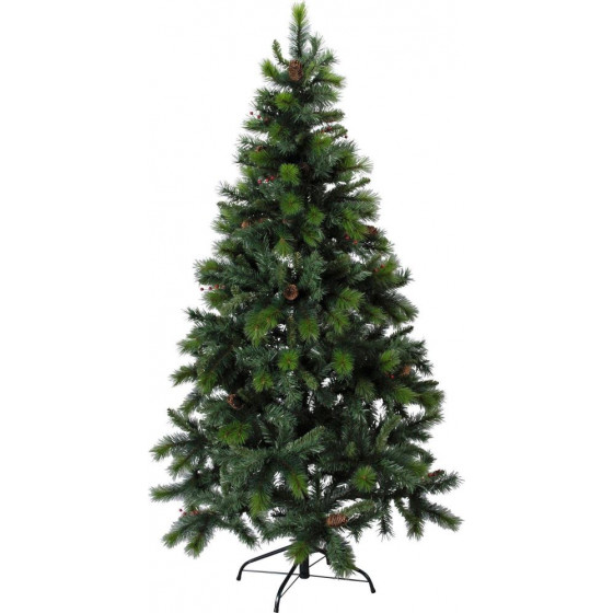 Home 6ft Berry & Cone Christmas Tree - Green