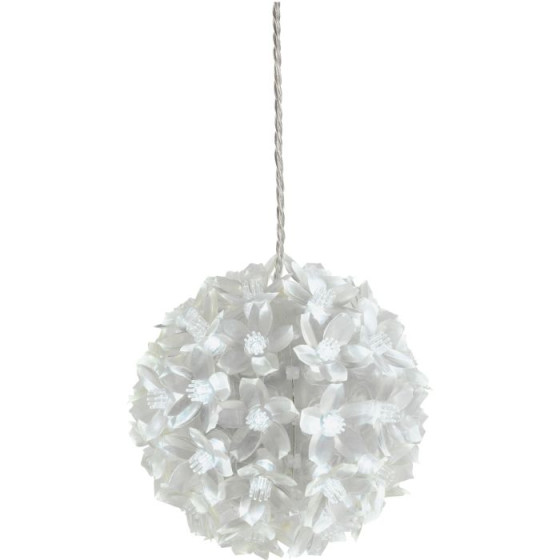 White Flower Ball Christmas Decoration