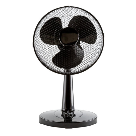 Challenge 12 Inch Oscillating 3 Speed Desk Fan With Timer - Black