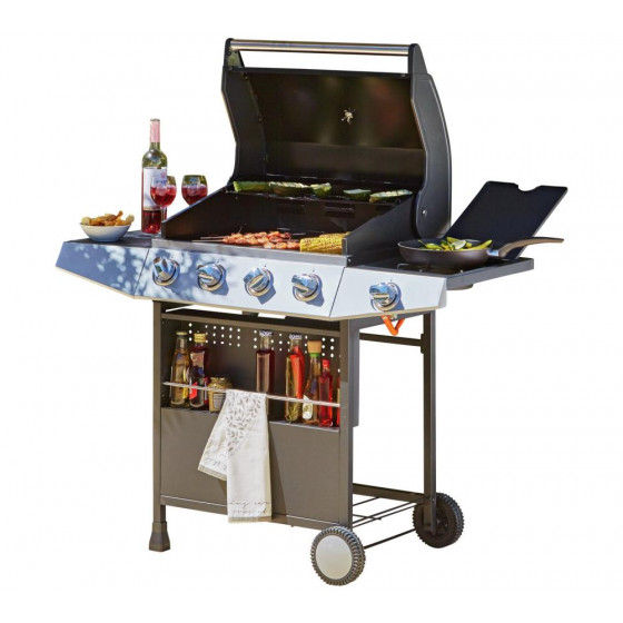 Premium 4 Burner Gas BBQ with Side Burner 
