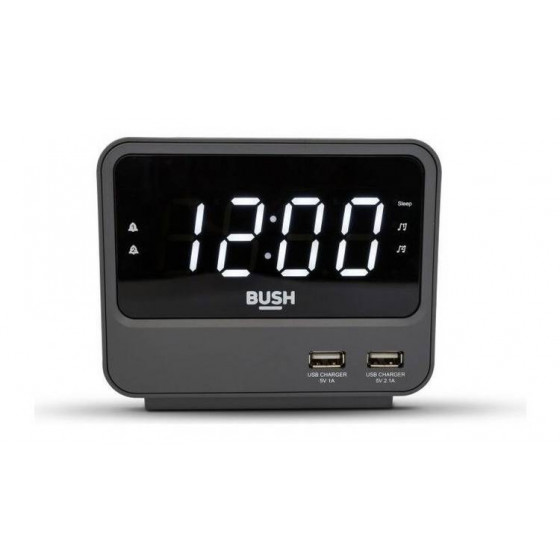 Bush 2 USB FM Clock Radio - Grey