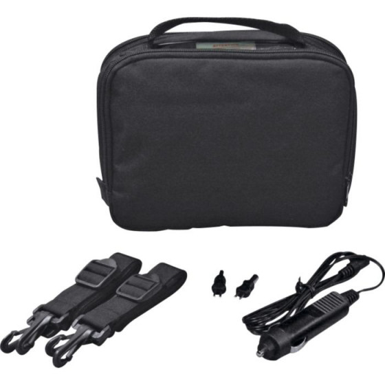Black Gadget Bag with Car Charger - 7 Inch.