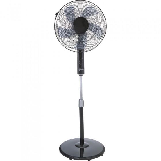 16" Inch Black Oscillating Pedestal Fan With Remote Control