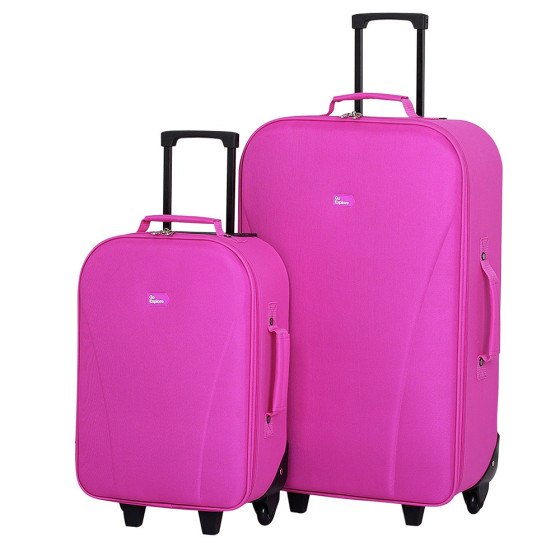 Go Explore 2 Piece Wheeled Luggage Set - Pink