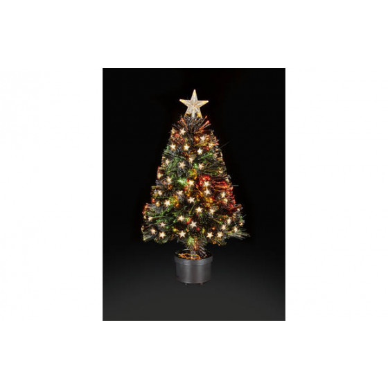 Premier Decorations 2.6ft LED Fibre Optic Christmas Tree - Black