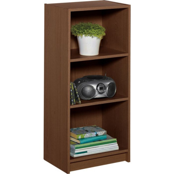 Maine Half Width Small Extra Deep Bookcase - Walnut Effect