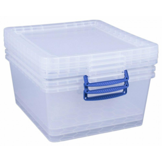 Really Useful 17.5 Litre Clear Plastic Nesting Boxes - Set Of 3