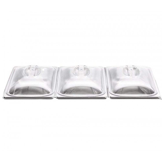 3 x Replacement Lids For 3 Pan Buffett Warming Food Server Warm Tray