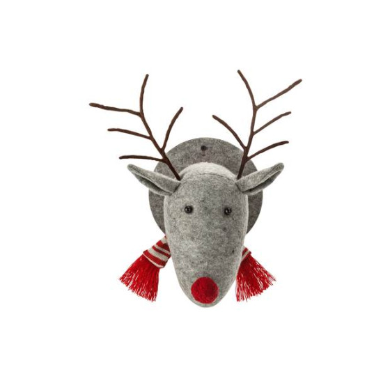 Heart of House Oskar Fabric Stag Head Christmas Decoration