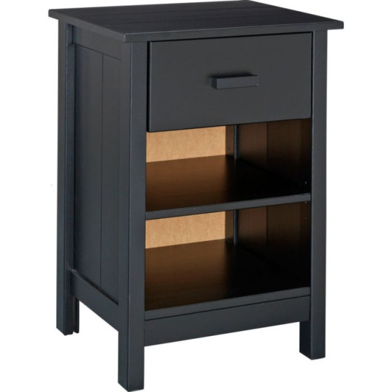 Milsten 1 Drawer Bedside Chest - Black