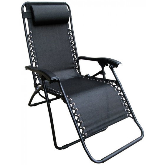 Home Black Reclining Sun Lounger - Single Chair