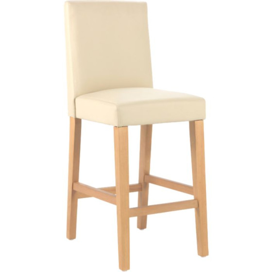 Winslow Oak Stain and Cream Leather Effect Bar Stool