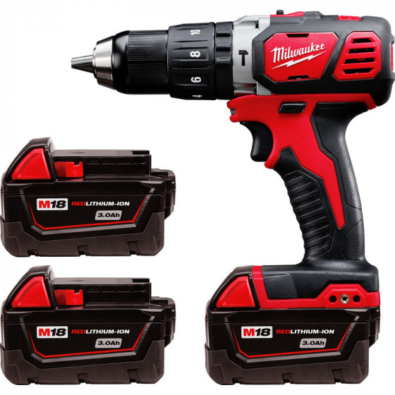 Milwaukee M18BPD 18V Cordless Compact Combi Drill - 3 Batteries