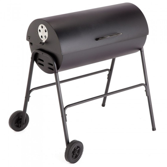 Home Charcoal Oil Drum BBQ - Black (No Cover)