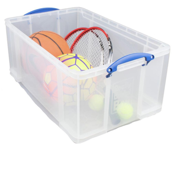 Really Useful 64 Litre Plastic Storage Box - Clear (No Lid)