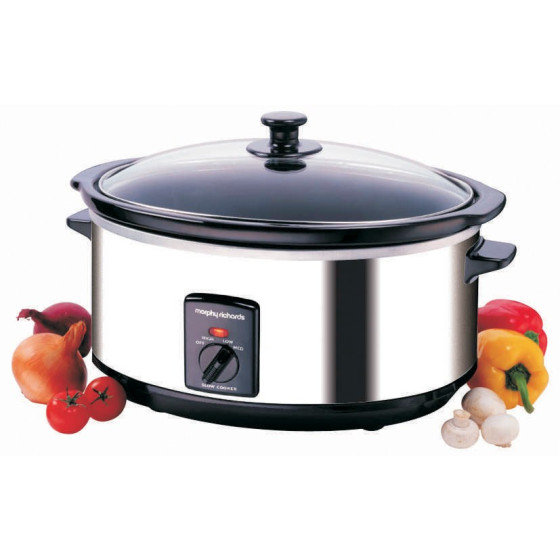 Oval Stainless Steel Slow Cooker 6.5L