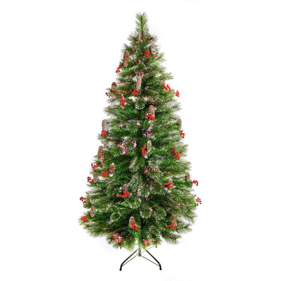 Premier Decorations 4ft Snow Tip Fibre Optic Bottle Brush Christmas Tree - Green