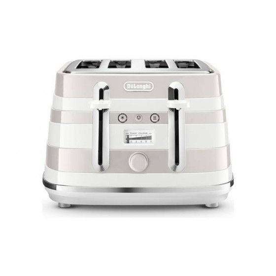 DeLonghi CTAC4003.W Avvolta 4 Slice Toaster -White/Beige