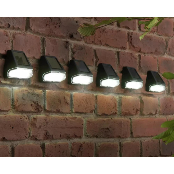 Habitat Set of 6 Solar Fence & Wall Lights - Black