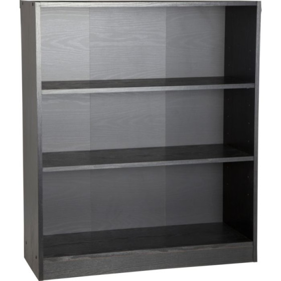 Maine Small Extra Deep Bookcase - Black Ash Effect