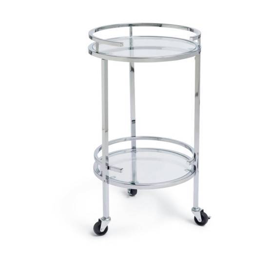 Habitat Chrome & Glass Drinks Trolley With Wheels