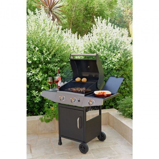 Premium Gas 2 Burner BBQ With Side Burner (No Door Handle)