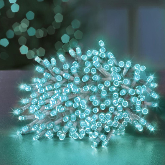 Premier Decorations 200 Multi-Action LED Christmas Lights - Turquoise