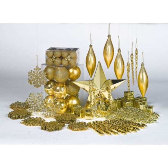 100pk Gold Christmas Tree Decorations