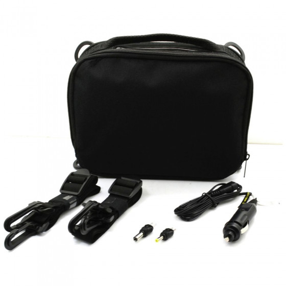 7 Inch Gadget Bag with Car Charger - Black