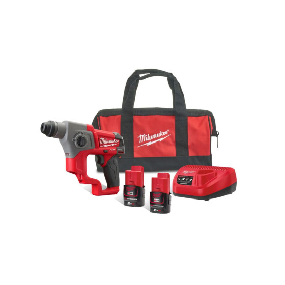 Milwaukee M12CH-202B 12v Compact SDS+ Hammer Drill Kit