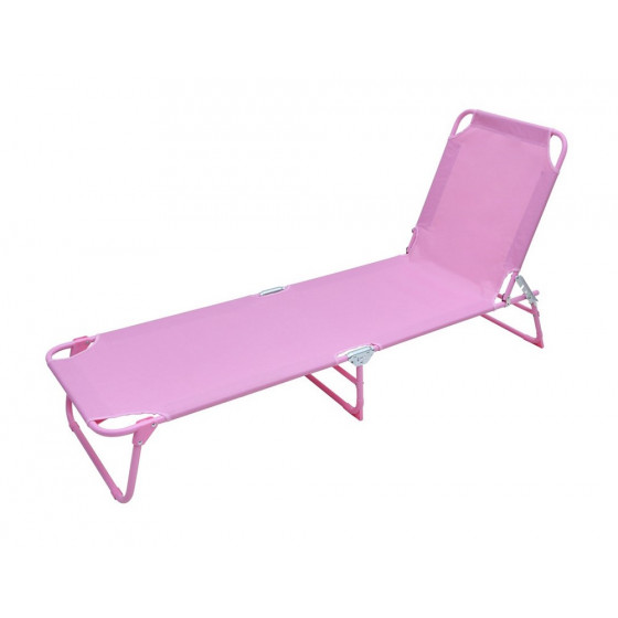 Home Metal Folding Sun Lounger - Pink