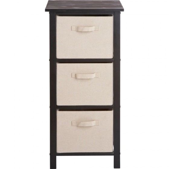 Mali 3 Drawer Hall Storage Unit - Black and Cream (No Instructions)