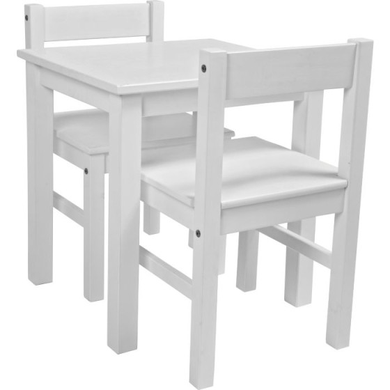 Kids Scandinavia Table and 2 Chairs - White