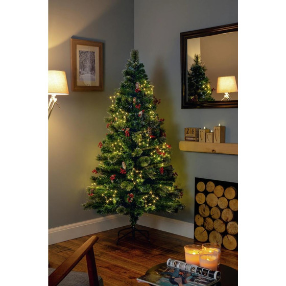 Premier Decorations 5ft LED Snow Tipped Tree - Green