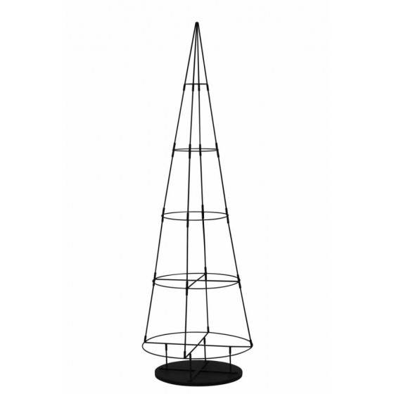 Home 5ft Metal Space Saving Christmas Tree - Black