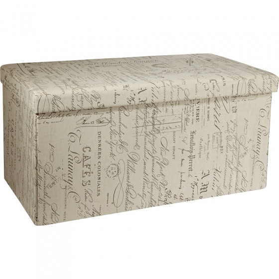Large Fabric Ottoman - Script