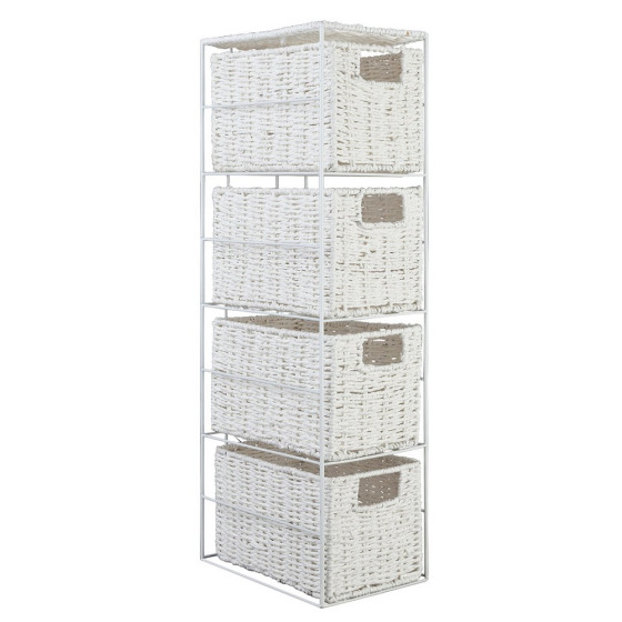 Home Slimline 4 Drawer Storage Tower - White