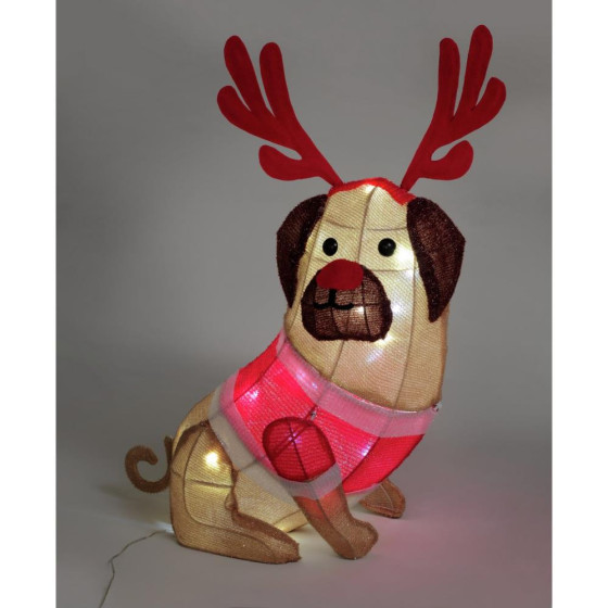Home Pop Up Christmas Reindeer Pug