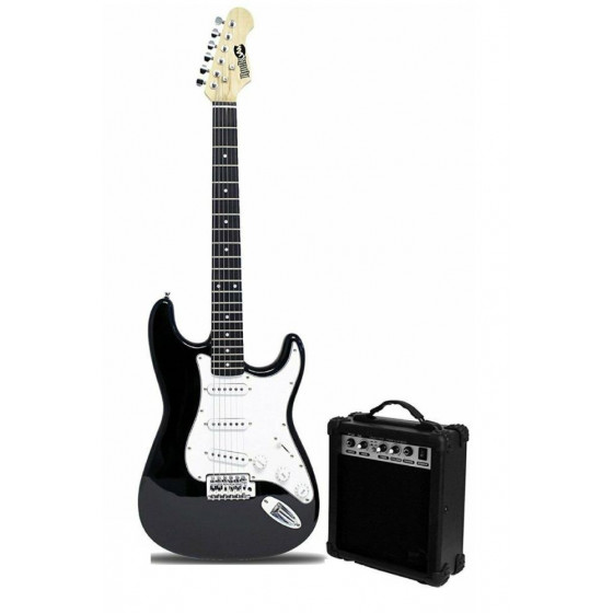 RockJam Electric Guitar With Amp - Black