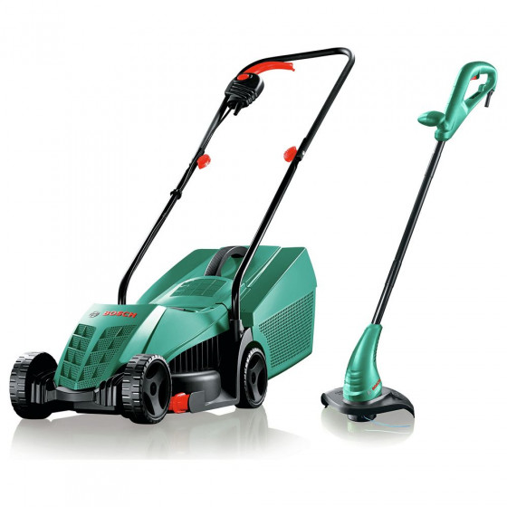 Bosch Rotak Corded Mower and Grass Trimmer Twin Pack (B Grade)