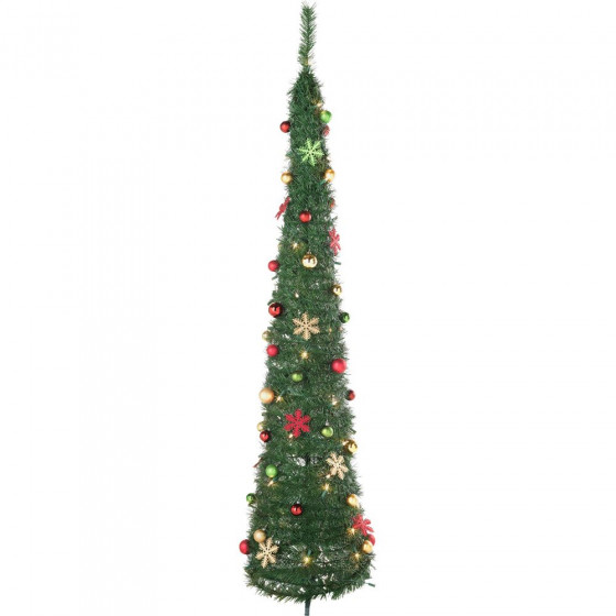 Pop Up Holly and Ivy Green Christmas Tree - 6ft