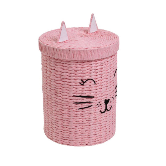 Cat Laundry Basket - Pink