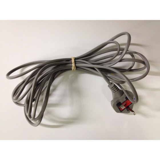 5m Grey 2 Core Flat Flex Cable, Moulded Plug 13A 3 Pin Mains UK 0.75mm