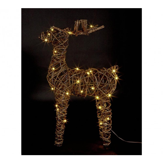 Home Rattan Reindeer 50 LED Lights - Warm White