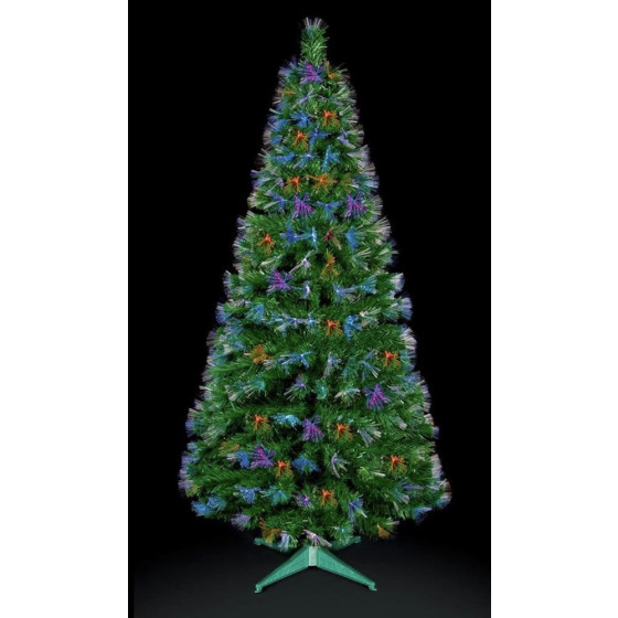Premier Decorations Green Fibre Optic LED Burst Tree - Multicoloured lights - 4ft