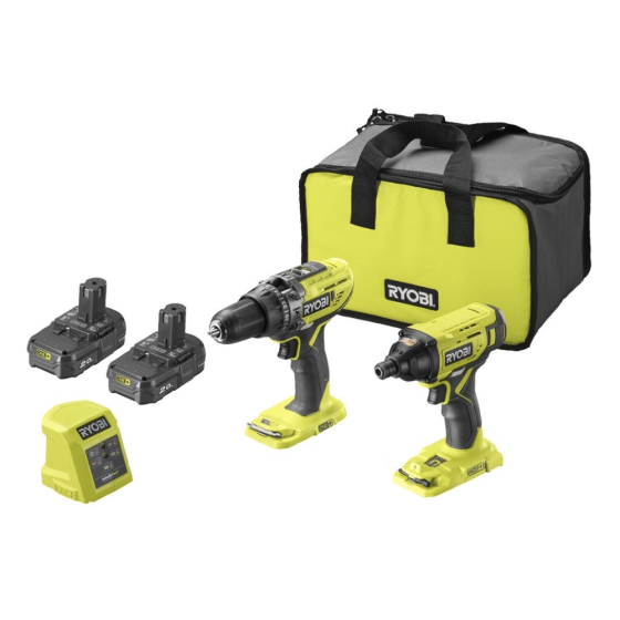 Ryobi R18ID2PPD-220S ONE+ 18v Cordless Combi Drill & Impact Driver