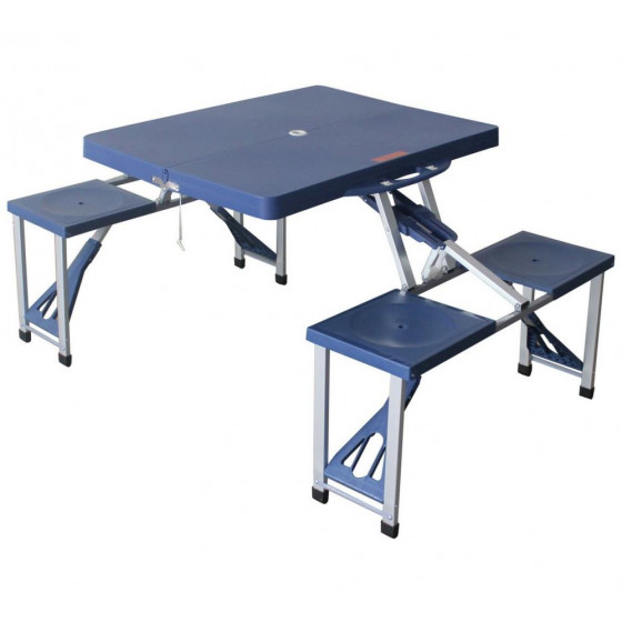 Folding Camping Picnic Table And Stools (No Umbrella Holder)