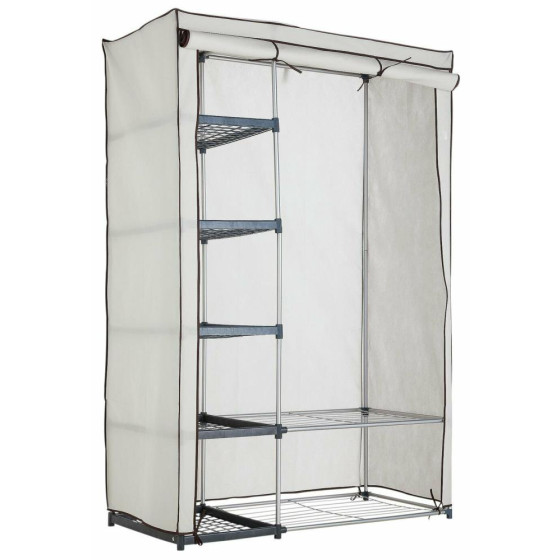 Home Covered Double Wardrobe - Cream