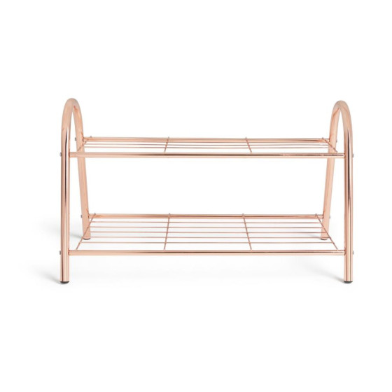 Habitat Boutique 2 Tier Wire Shoe Rack - Rose Gold